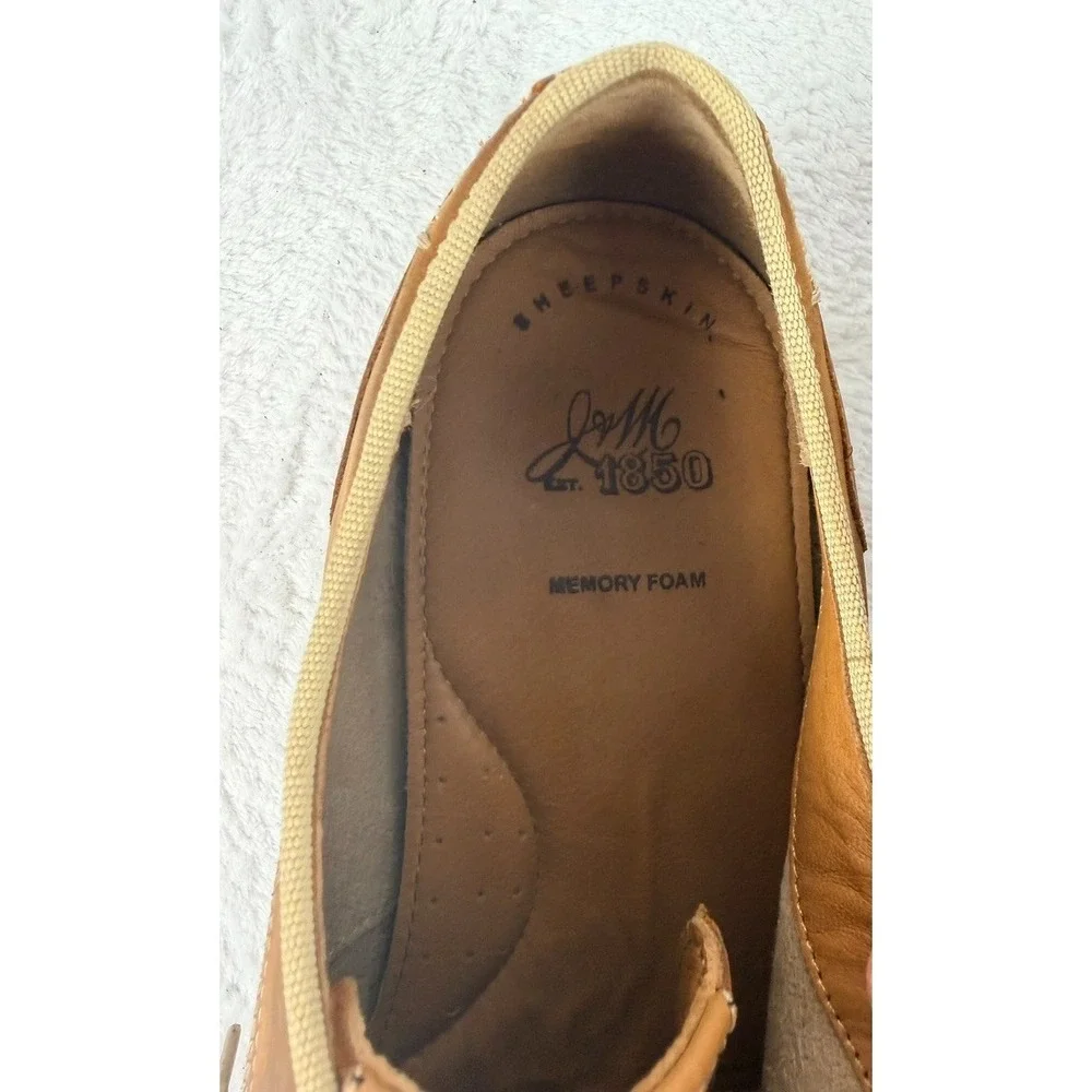 Johnston & Murphy Est. 1850 Sheepskin Leather Derby Shoes Men's 13M Brown